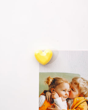 Beton Buzdolabı Magneti - Sarı Kalp 5'li Paket